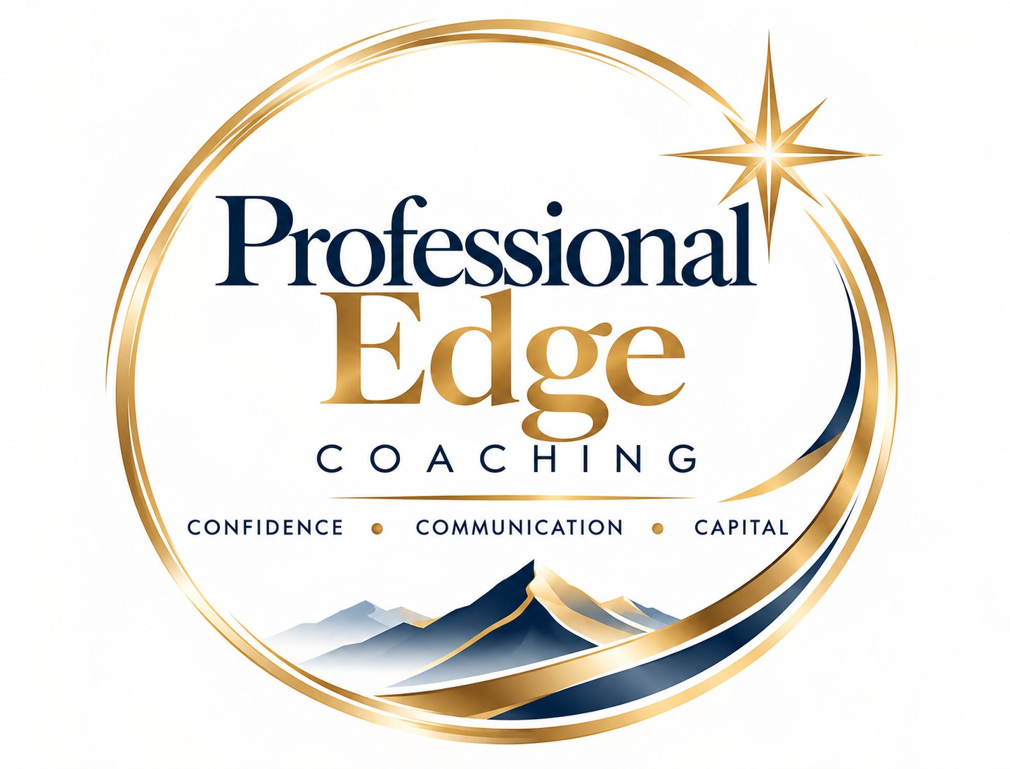 Professional Edge Coaching circular mountain emblem